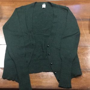 Jcrew Forest Green Cardigan with gem buttons